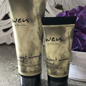 WEN by Chaz Dean, 2 Sweet Almond Mint Anti Frizz Styling Cream, 4oz/2oz, Sealed